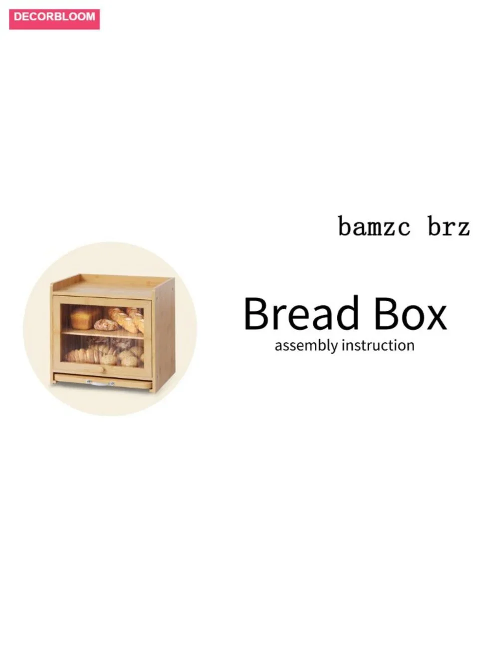 Bamboo Bread Box with Cutting Board, Double Layer, Kitchen Storage